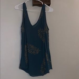 Dark teal/Hunter greenish v neck almost sheer top